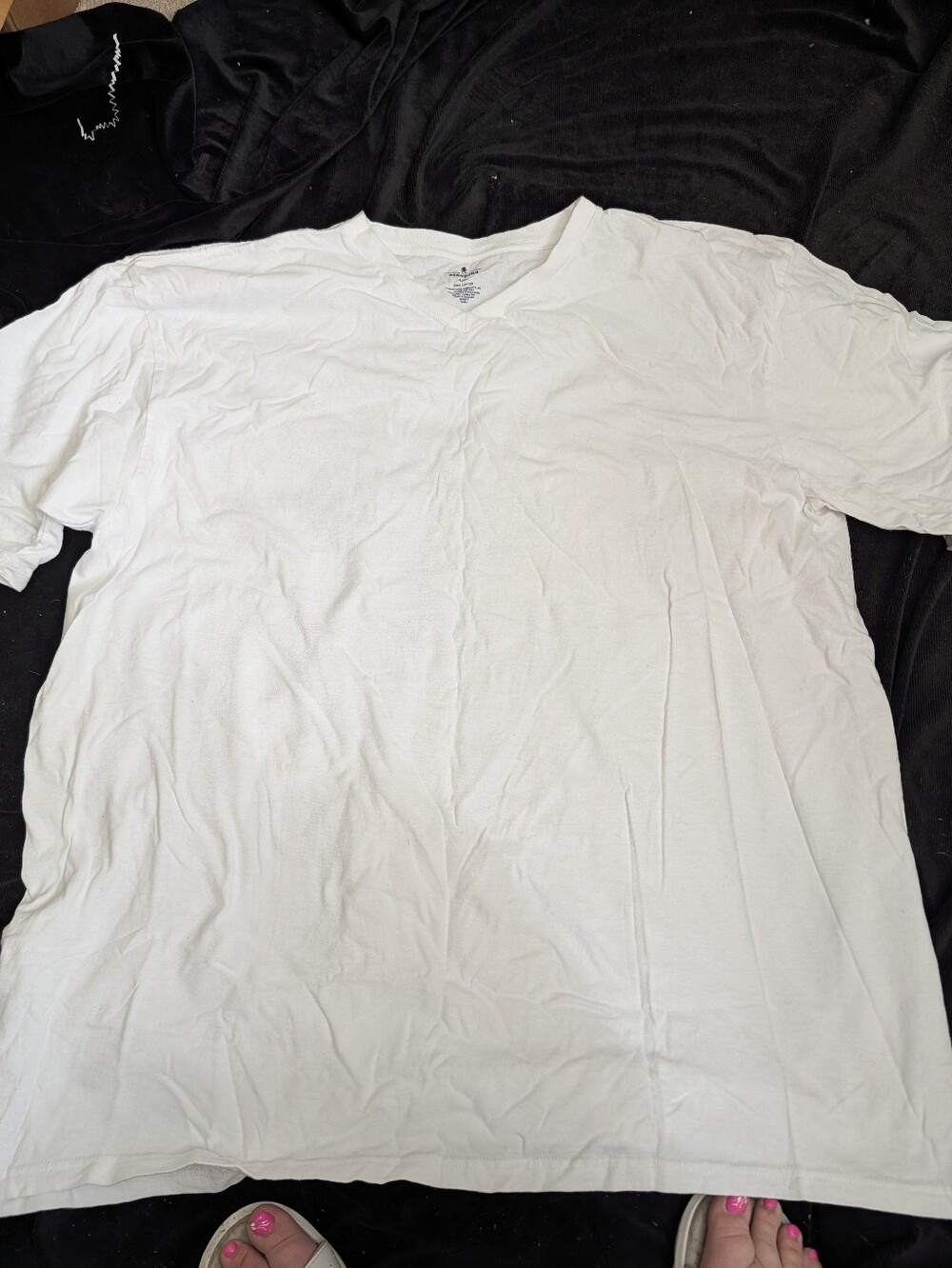 Men's Classic White V-Neck Shirt